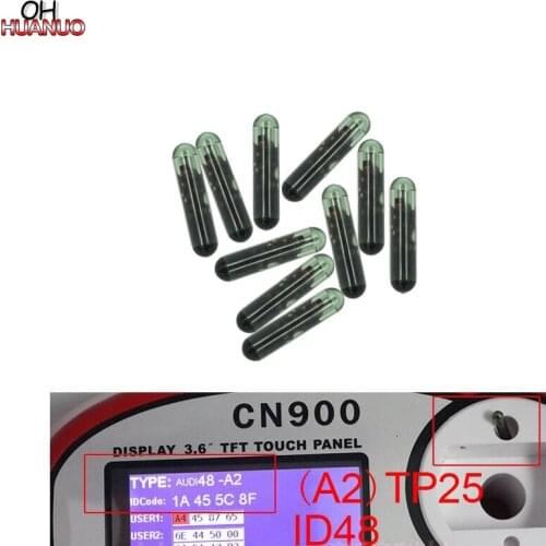 10 PCS, (A2) TP25 ID48 Glass Chip Auto Transponder Car Blank Key Chip For Audi