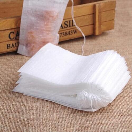100 Pcs Teabags Filter Disposable Empty Scented Tea Bags with Drawstring Tea Infuser Medcine Bag for Herb Loose Tea Bolsas de te