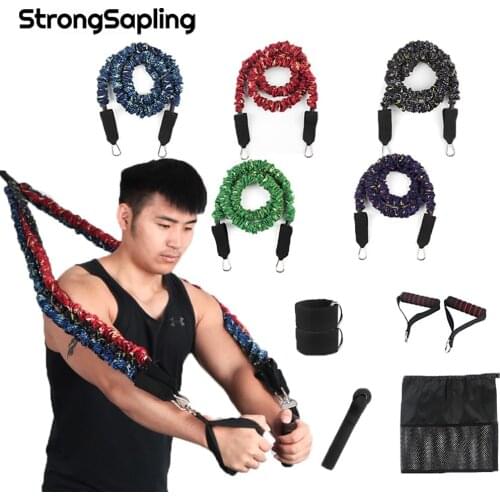 11 Pcs/Set Resistance Bands Workout Pull Rope Tubes Gym Equipment Exercise Bands Pull Rope Fitness Elastic Training Expander