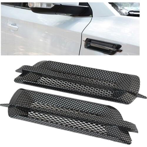 2PCS Universal ABS Car Side Air Vent Fender Cover Hole Intake Duct Flow Grille Decoration Sticker For BMW Mercedes Audi Honda