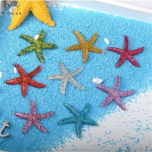 20Pcs Starfish Planar Resin Color DIY Craft Supplies Flatback Resin Art Basteln Hair Accessories Material Phone Shell Decor