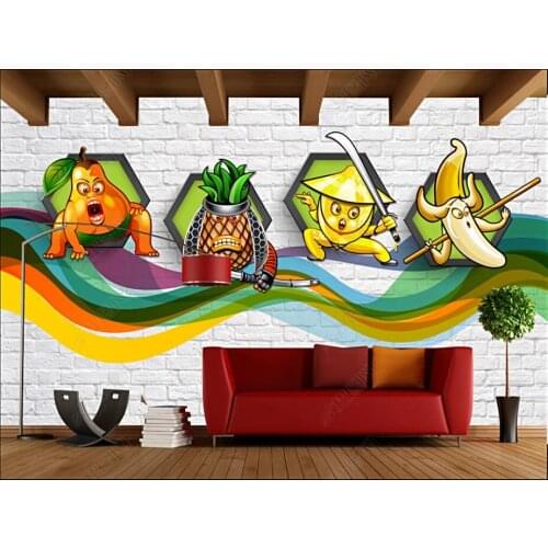 3d wallpaper custom photo mural Fruit Supermarket Milk Tea Shop Dessert Restaurant 3d wall murals wallpaper in the living room