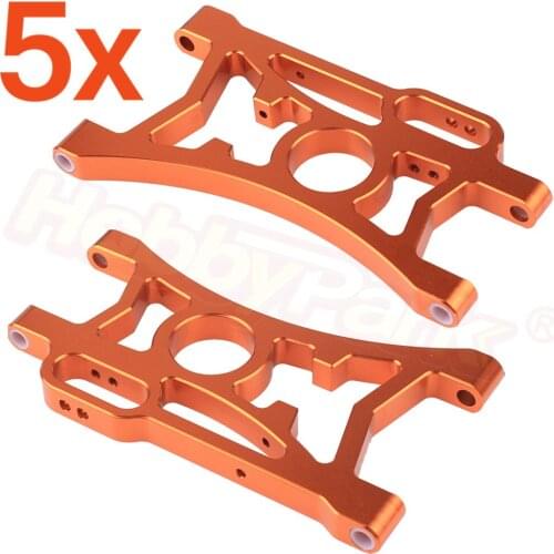 5 Pairs/Lot Aluminum Rear Lower Suspension Arms For 1/5 HPI Baja 5B 5SC 5T 5R SS T1000 KM ROVAN 85402 Hop Up Parts CNC