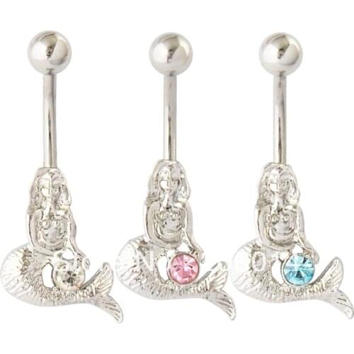 5pc/lot Wholesale Sea-Maid Navel Ring Belly Button Ring Body Piercing Jewelry nickel-free