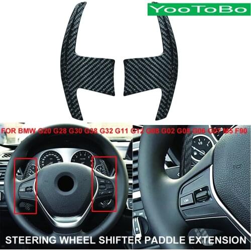 Car Real Carbon Fiber Steering Wheel Shifter Paddle For BMW G20 G28 G30 G38 G32 G11 G12 G08 X4 X5 X7 G02 G05 G07 X6 G06 M5 F90