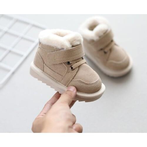 Baby Boots Toddler Warm First Walkers Non-slip Outdoor Baby Walking Shoes Winter New Thicken Kids Snow Boots SHG039