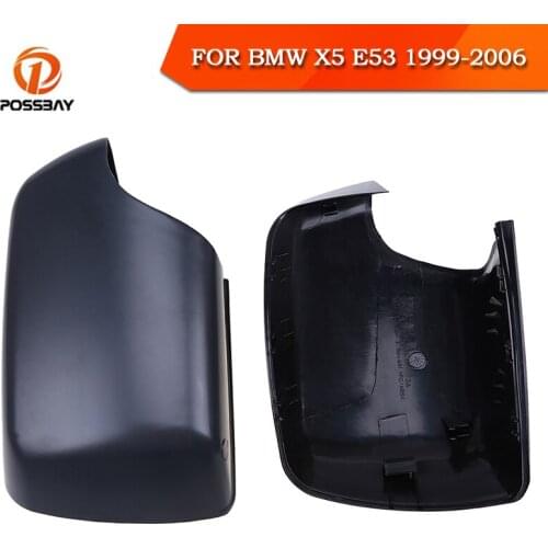 Car Front Door Mirror Cover Matte Black Rear View Mirror Shells Exterior Wing for BMW X5 E53 3.0d 3.0i 4.4i 4.6is 4.8is 99-06