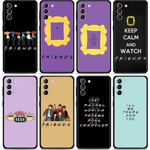 Case For Samsung S21 S20 Ultra S10 Plus S20FE Bumper Black Cover For Galaxy S10e S9 S8 S7 Caso Friends TV Central Coffee