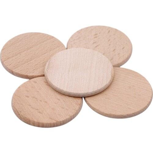 Kindergarten Handmade Craft 100Pcs/pack Diameter 3.5cm Wood Color Log Sheet Baby Learning Math Toy