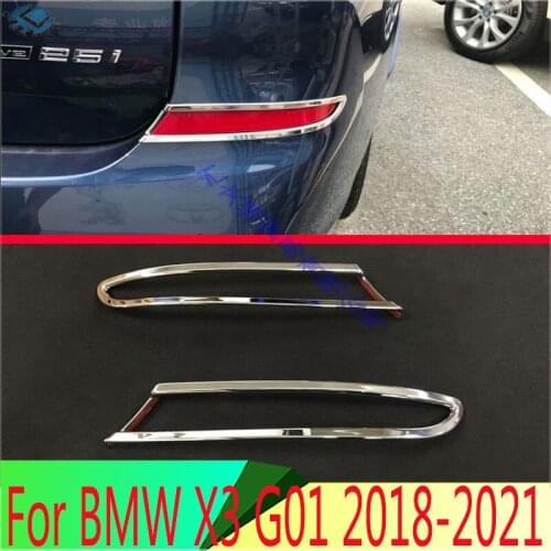 For BMW X3 G01 2018 2019 ABS Chrome Rear Fog Light Lamp Cover Trim Molding Bezel Garnish Sticker