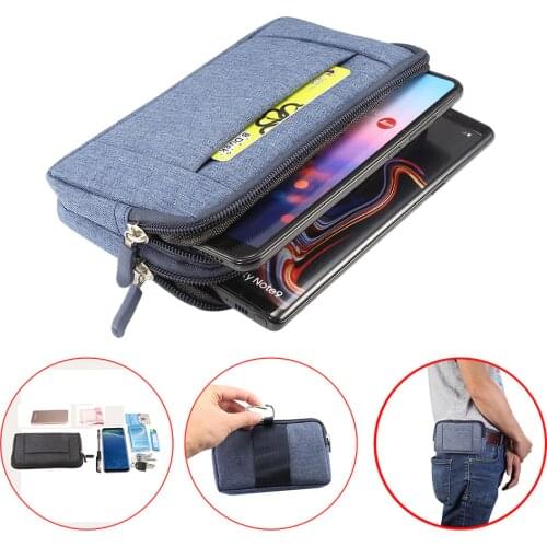 Denim Mens Universal Bag for Xiaomi MI Max Retro Waist Pouch for Huawei Note 8 Case Fit For All Phone Model For iphone X
