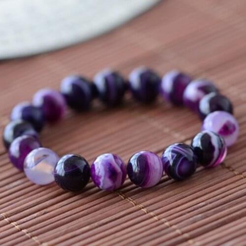 BEAUCHAMP purple Color stretch bracelet AAA Rhodochrosite Gem natural stone jewelry beads charm elastic Cords Rope pulseras