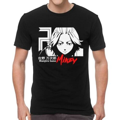 Tokyo Revengers Tshirt Men Novelty Tee Tops Cotton T Shirts Short Sleeve Anime Manga Manjiro Sano Mikey T-shirts Gift Clothes