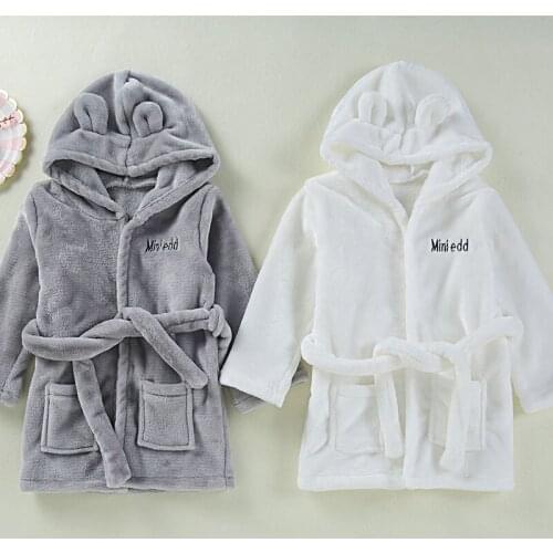Baby Girls Boys Robes Children Bathrobe Hooded Cap Soft Velvet Robe Pajama Kids Coral Warm Clothes Baby Lovely Home Clothes