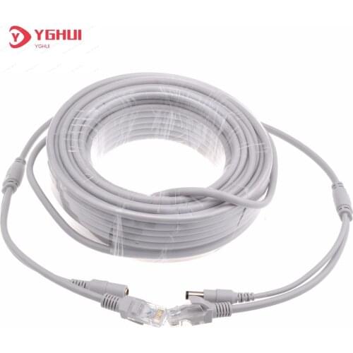 CCTV RJ45 Cable Ethernet Surveillance Camera DC Power Cat5 Internet Network LAN Cord POE IP Camera Connection