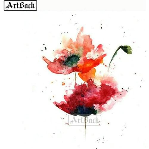 Watercolor flower diamond painting 5d full square diy resin crystal mosaic crafts 3d round sticker home decoration