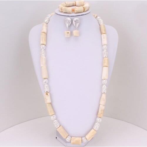4ujewelry Women African Jewelry Set Nigerian Wedding Costume White Coral Beads Nigerian Bridal Jewelry Set 2021 Fashion