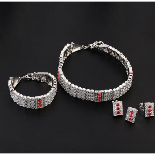 Ethiopian Chokers Necklace Bracele Earrings Ring Habesha Eritrea Jewellery Set