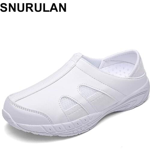 SNURULAN New Arrival Nurses Shoes White Women Loafers Lightweight Female Work Sneakers Comfortable Ladies Walking Shoes Size