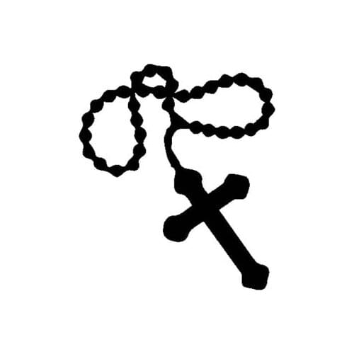 LLY-1398 Jesua Cross Pearl Necklace Car Sticker PVC Fashion Auto Motorcycle Accessories Window Bumper Quality Waterproof Decal