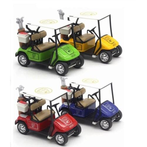 Scale mini golf cart Pull Back Golf Cart with Clubs Diecast Model Toy Collectibles Birthday Gift
