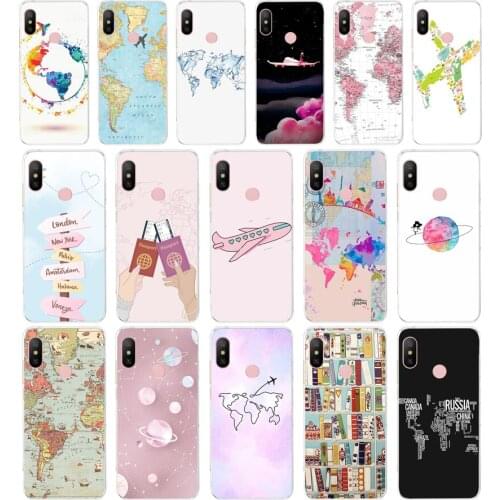 78AA World Map gift Soft Silicone Tpu Cover phone Case for Xiaomi Redmi 6 Pro 6A 7A Note 6 Pro 7 case