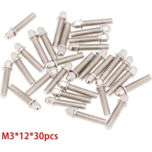 30pcs/set M3*10mm M3*12mm Metal Screws Kit for 1/10 Simulation RC Car Wheel Rim Hub Accessories