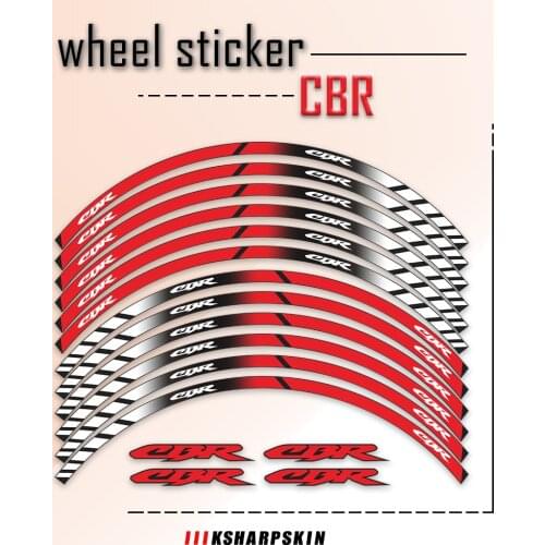 17 Inches Motorcycle Stickers Wheel Sticker Front Rear Decals Reflective Waterproof Decal For HONDA CBR CBR250R CBR650F CBR300R