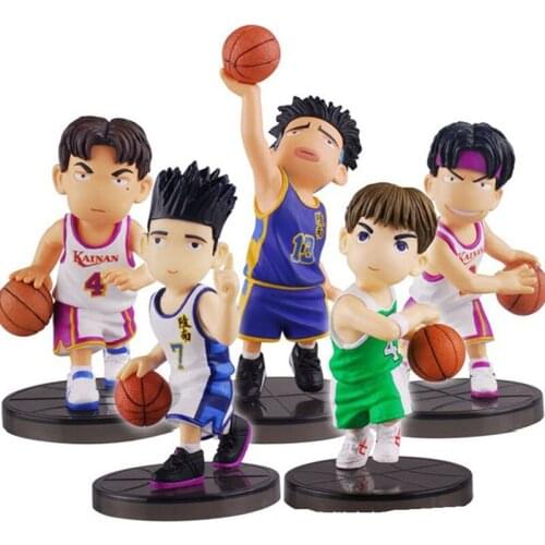 8cm NEW 5pcs/lot Based Cartoon Slam Dunk Shohoku Basketball Player Figure Toy Hanamichi Rukawa Kaede Anime Model