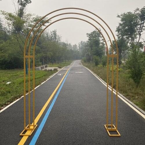 New arch wedding iron background arc flower rack outdoor wedding decoration double pole flower door props