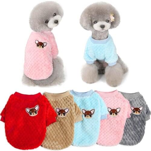 Autumn Winter Puppy Cat Coat Warm Coral Fleece Pet Dog Clothes For French Bulldog Outfit Pug Vest одежда для собак мелких