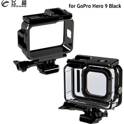 Plastic Protective Frame Housing Cold Shoe Extension Mount for GoPro Hero 9 Black Camera Waterproof Underwater Case for Gopro9