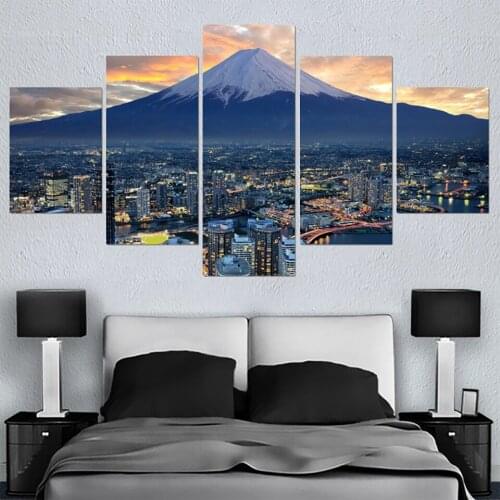 Poster Framework Pictures Home Decor Living Room 5 Panel Japan Landscape HD Printed Modern Canvas Painting Wall Artwork Modular