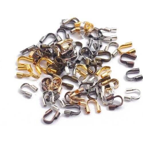Wire Protectors Wire Guard Guardian Protectors loops U Shape Accessories Clasps Connector For Jewelry Making 100pcs/lot 4x4mm