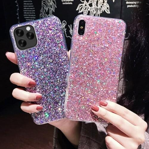Luxury Glitter Sequins Shockproof Silicone Case For Xiaomi Mi 8 9 SE A2 Lite A3 CC9 Redmi Note 9 6 7 8 Pro 9S 5 Plus Bling Cover