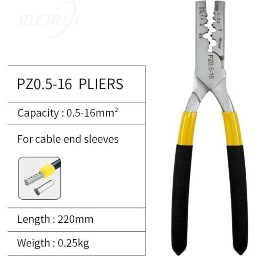 Pz0.5-16 germany style small crimping pliers for Cable End Sleeves Special tube terminals clamp hand tools