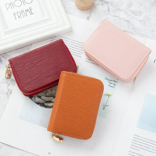 Women Prevent Degaussing Card Bag Fashion Card Holder Ladies Zipper Mini Wallet Driver License Pocket Multifunction Purse Female