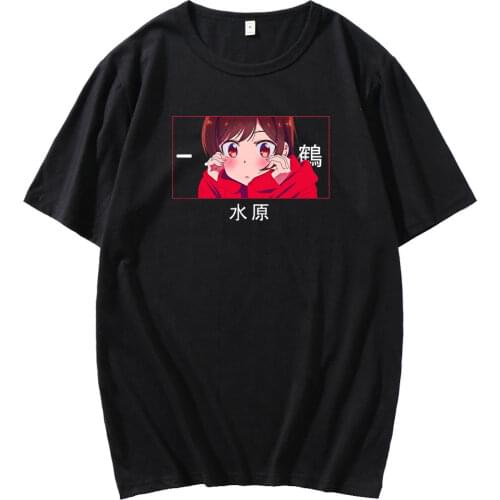 SOSHIRL Rent A Girlfriend Pattern T-shirt Top Unisex Anime Short Sleeve Fashion Korea Sexy Ruka Sarashina Crewneck Tshirt Male