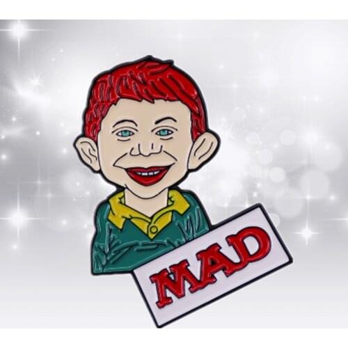 Mad Magazine Alfred E. Neuman enamel pin popular culture politics entertainment and public figures Satirical magazine brooch