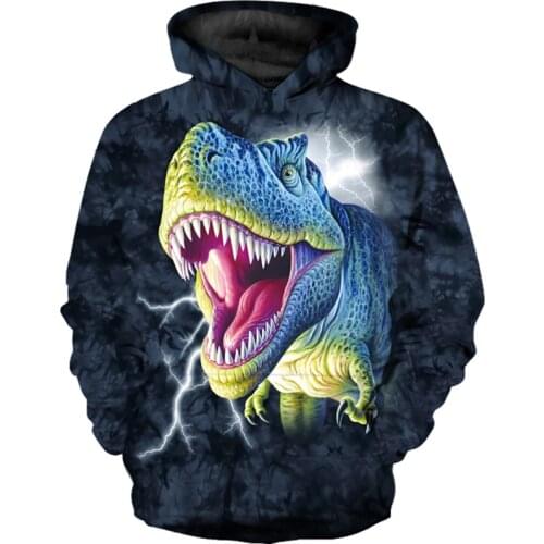 Boys Sweatshirt Dinosaur Hoodies Cool Fashionable Children Autumn 3D Printed Hoodies Girl Animal Pullover Hoodies Sweatshirts