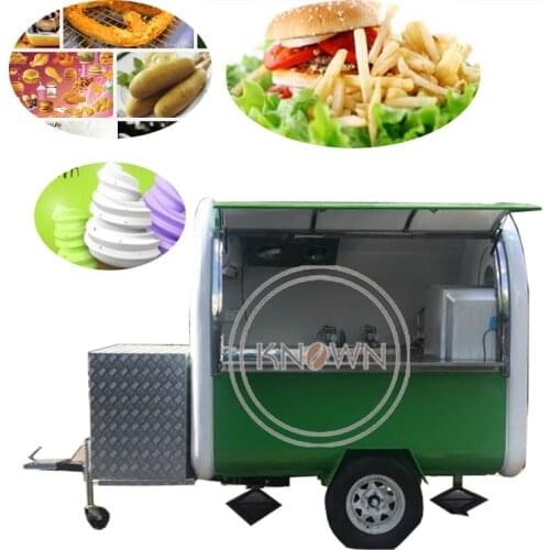 Street hambuger trailer/outside food kiosk/stainless steel drink and hot dog food van