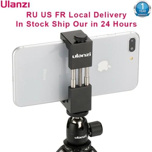 Ulanzi Universal ST-2S Vlog Smartphone Tripod Mount Aluminum Metal Phone Tripod Adapter Holder Stand for iPhone 11 Pro Max