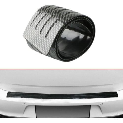 Universal Carbon Fiber Car Tuning Sill Protector Bumper Trunk Guard Strip Protector Anti-Scratch Black Car Accessories