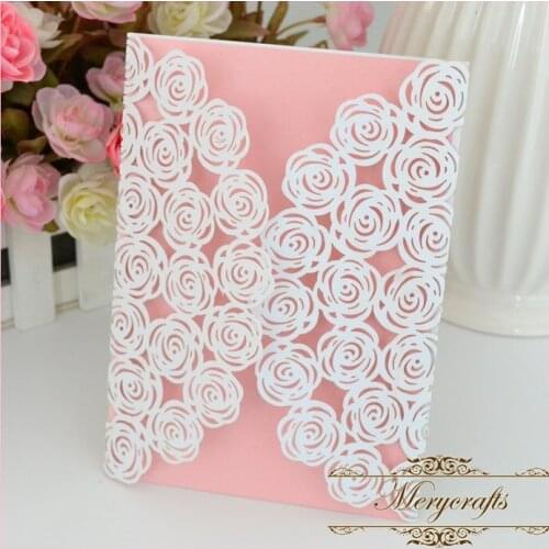 High Quality Delicate Crafts Wedding Carved Pattern Laser Cut Invitation Card