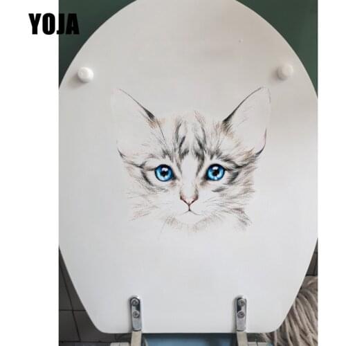 YOJA 22.3*21.6CM Hand Painted Cat Classic Toilet Sticker Decor Home Room Wall Decal T1-0147
