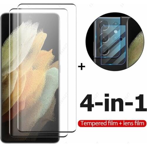 4-IN-1 Tempered Glass For Samsung S21 Ultra S21 Plus S20 FE Screen Protector Glass S 21 Ultra S21Plus 5G S20FE Phone Accessories
