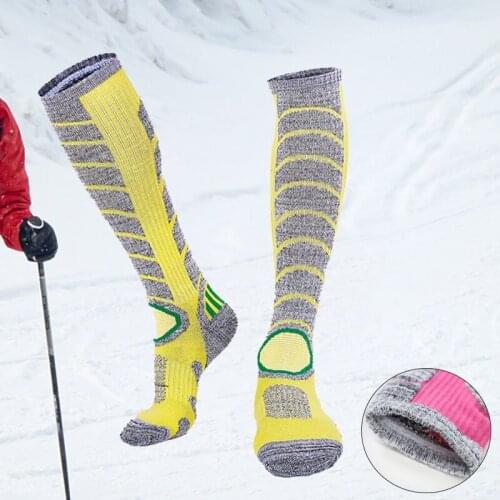 PHMAX Women Ski Socks Winter Thermal Thicken Cotton Running Socks Breathable Outdoor Snowboard Skiing Socks MTB Long Leg Socks