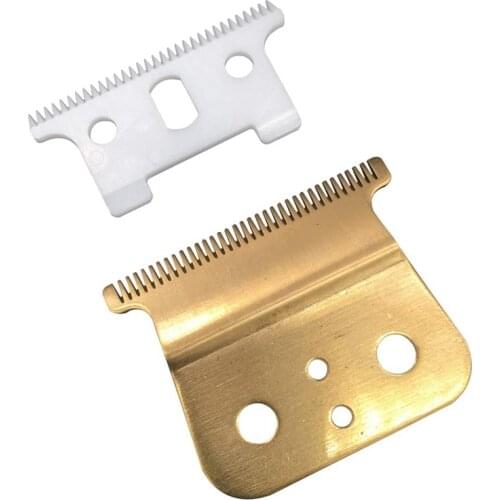 Gold T Outliner Blade for Andis T Outliner, for Andis Gtx Replacement Blade (White T Blade + Glod Steel Blade)
