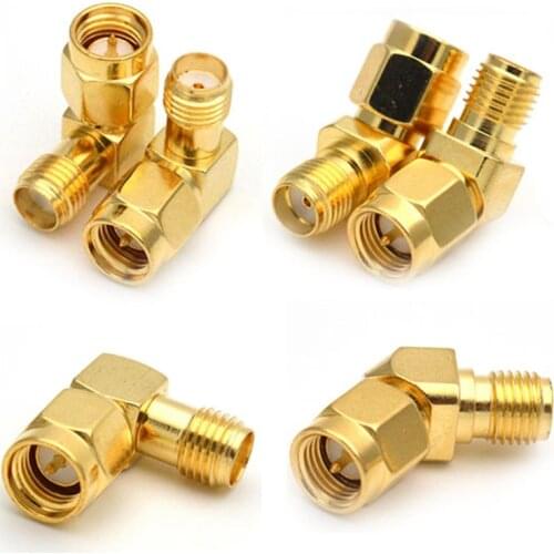 1 pair Copper SMA RP-SMA Male Female Elbow adapter 90 135 degree oblique angle 5.8G FPV goggle video receiver Fatshark Skyzone