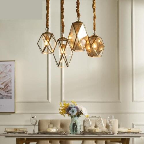 1 pcs Art salon diamond Pendant Light Creative diamond kitchen lighting Copper Bedroom lamps Dining Room Luxury Hanging Lights